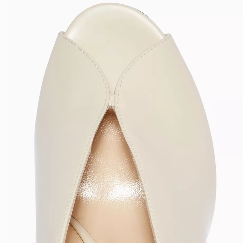 Jimmy Choo Shar Peep Toe Leather Slingback Pumps Stiletto Heel Natural Linen - Picture 3 of 8